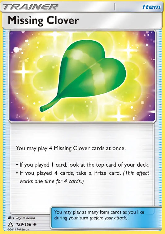 Missing Clover 129 Ultra Prism Pokesingles