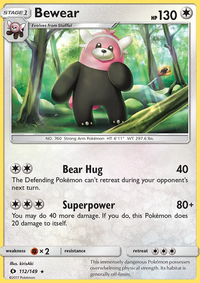 Bewear 112 Sun & Moon Pokesingles