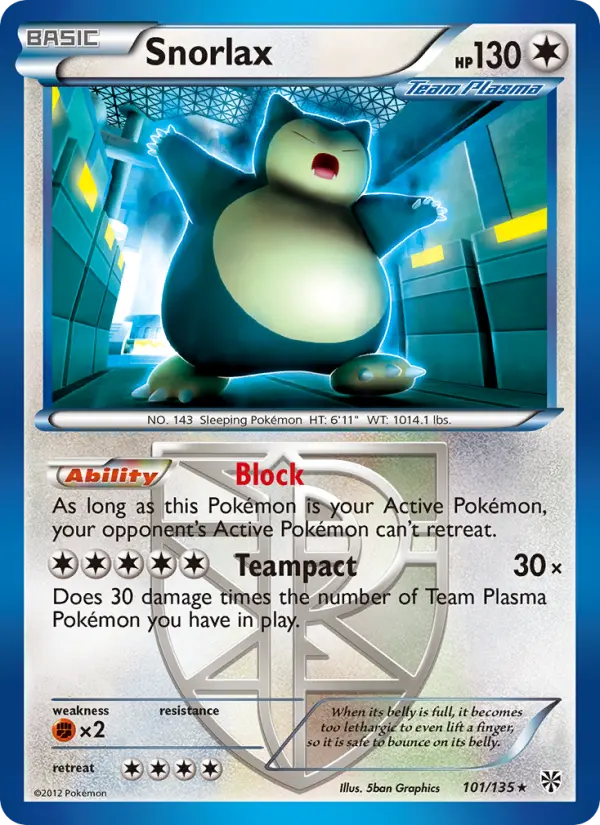 Snorlax 101 Plasma Storm Pokesingles