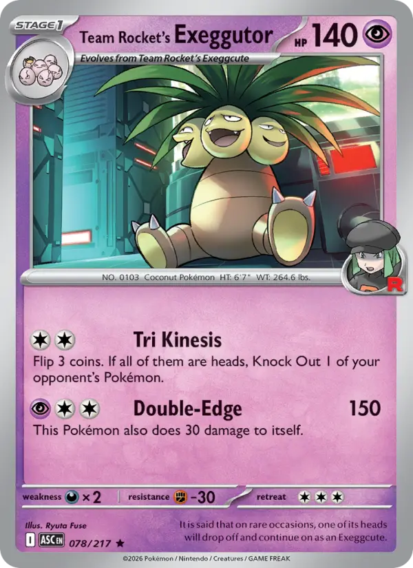 Team Rocket's Exeggutor 78 Ascended Heroes Pokesingles