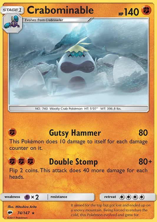 Crabominable 74 Burning Shadows Pokesingles
