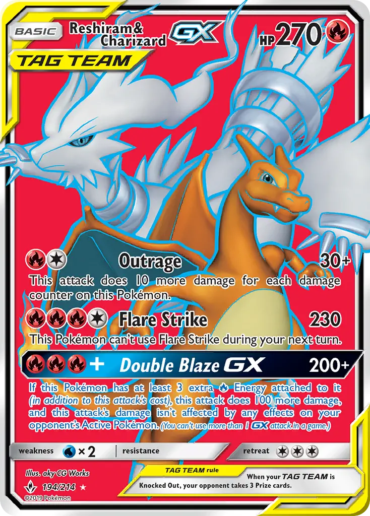 Reshiram & Charizard GX 194 Unbroken Bonds Pokesingles