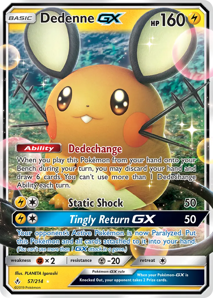Dedenne GX 57 Unbroken Bonds Pokesingles