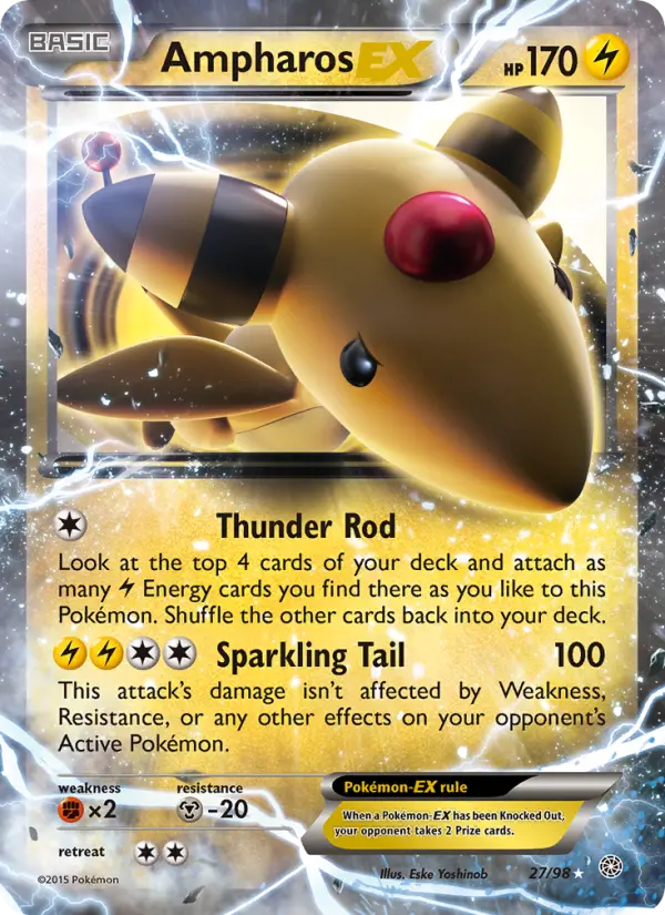 Ampharos EX 27 Ancient Origins Pokesingles