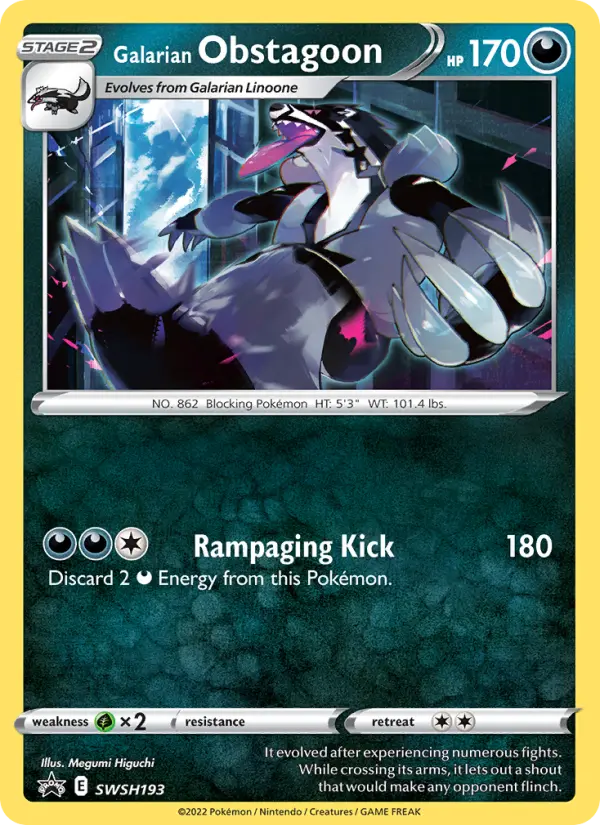 Galarian Obstagoon SWSH193 SWSH Black Star Promos Pokesingles