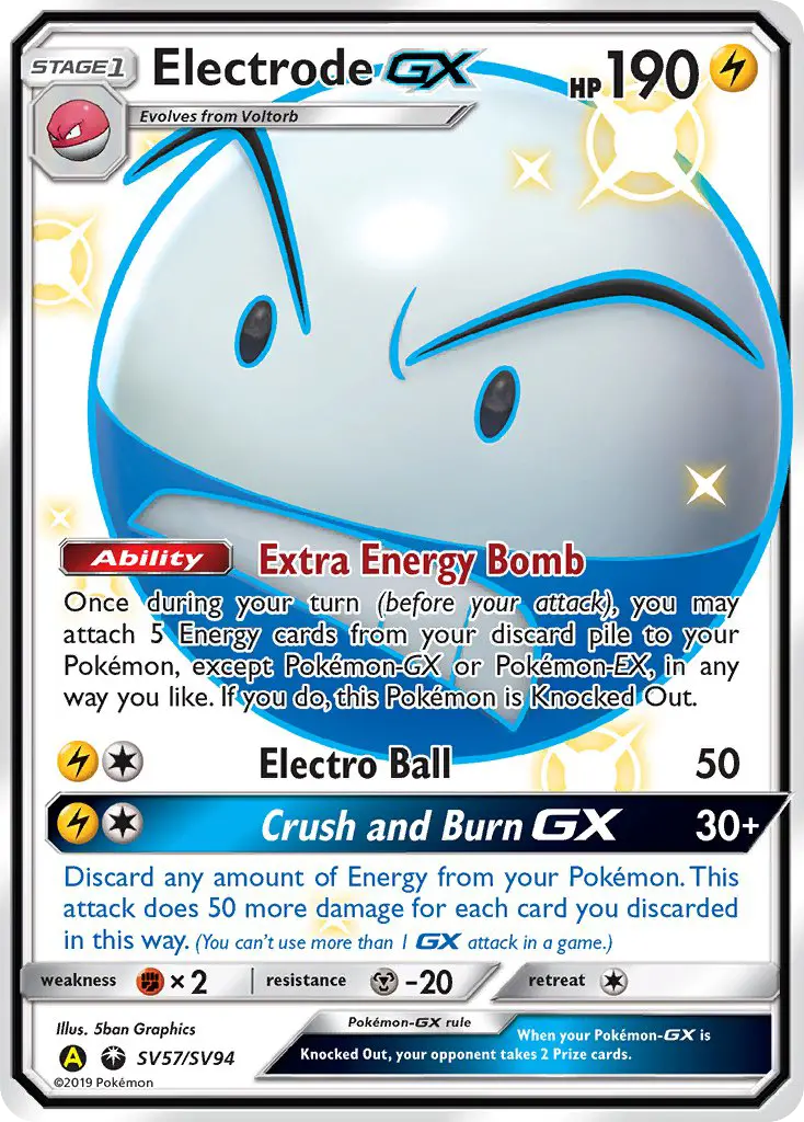 Electrode-GX SV57 Hidden Fates Shiny Vault Pokesingles