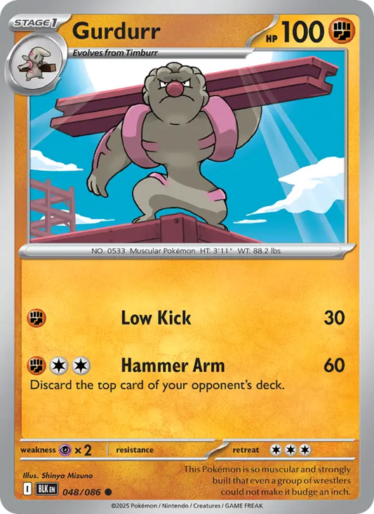 Gurdurr 48 Black Bolt Pokesingles