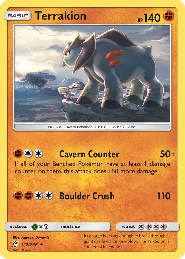 Terrakion 122 Unified Minds Pokesingles