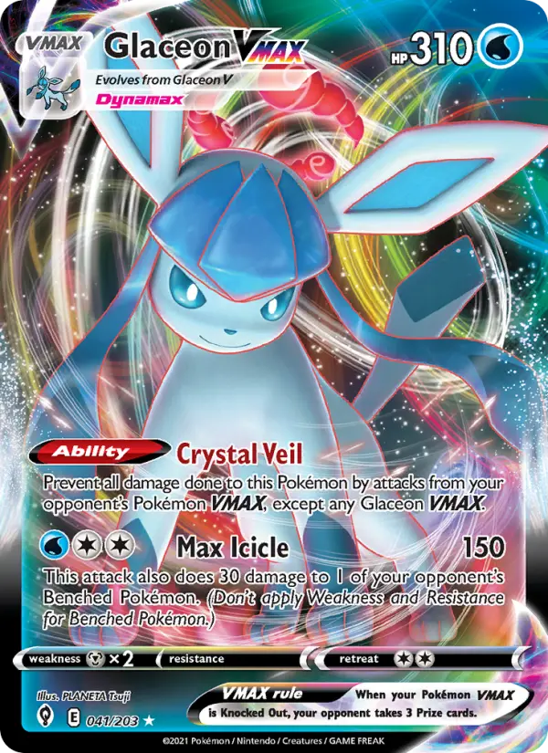 Glaceon VMAX 41 Evolving Skies Pokesingles