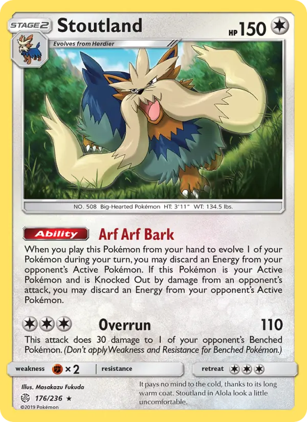 Stoutland 176 Cosmic Eclipse Pokesingles