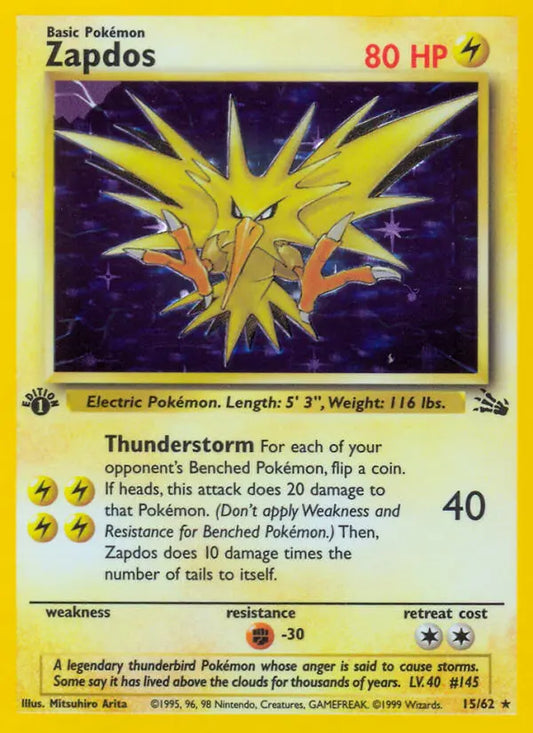 Zapdos 15 Fossil Pokesingles