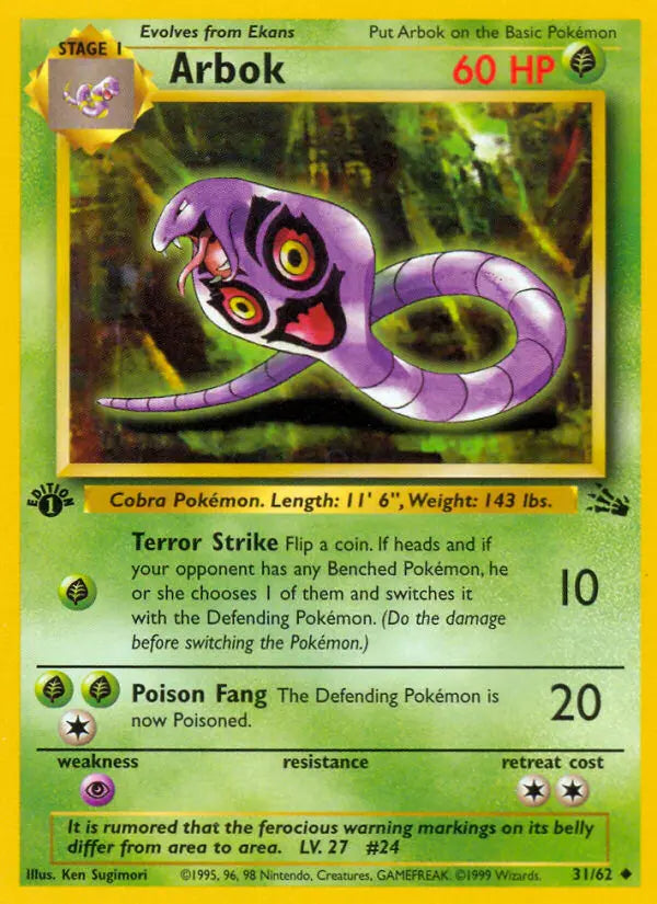 Arbok 31 Fossil Pokesingles