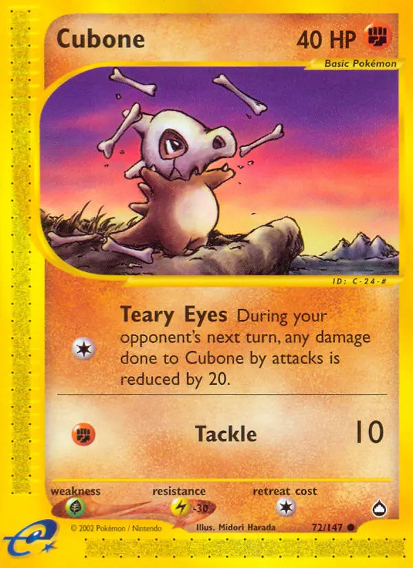 Cubone 72 Aquapolis Pokesingles