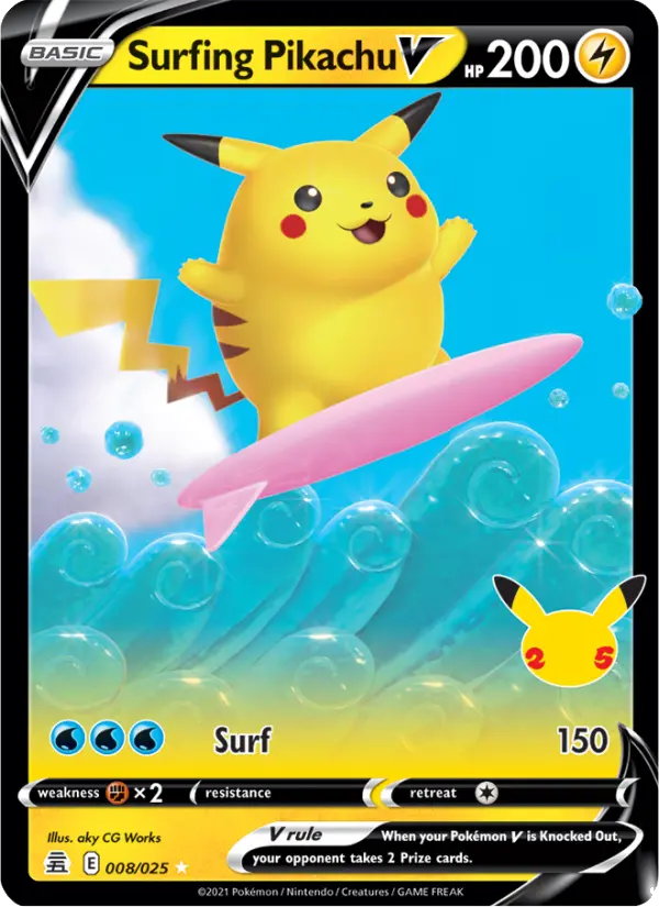 Surfing Pikachu V 8 Celebrations Pokesingles