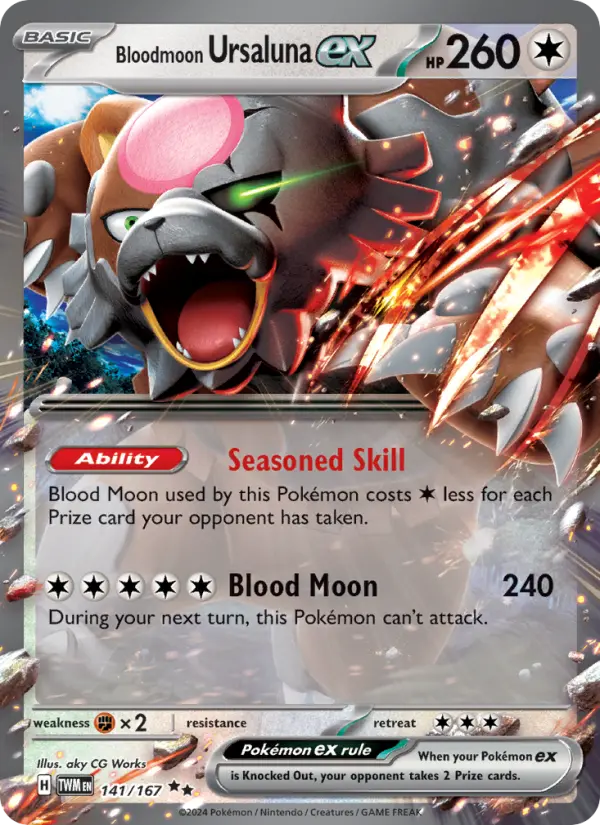 Bloodmoon Ursaluna ex 141 Twilight Masquerade Pokesingles