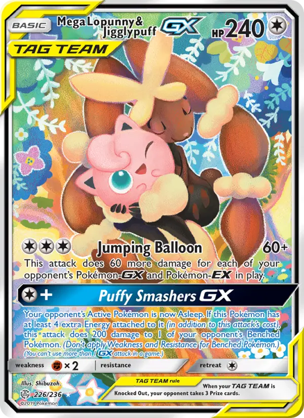 Mega Lopunny & Jigglypuff GX 226 Cosmic Eclipse Pokesingles