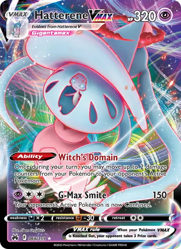 Hatterene VMAX 66 Crown Zenith Pokesingles