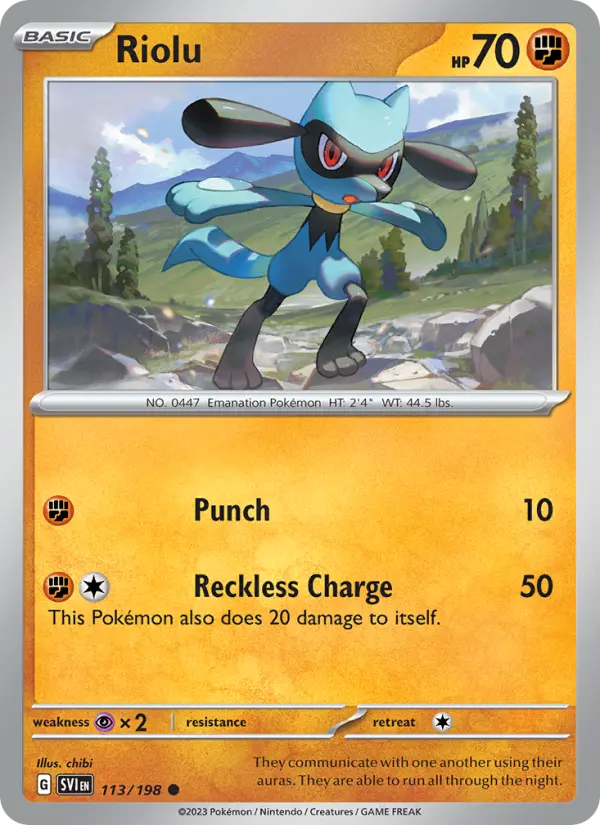 Riolu 113 Scarlet & Violet Pokesingles