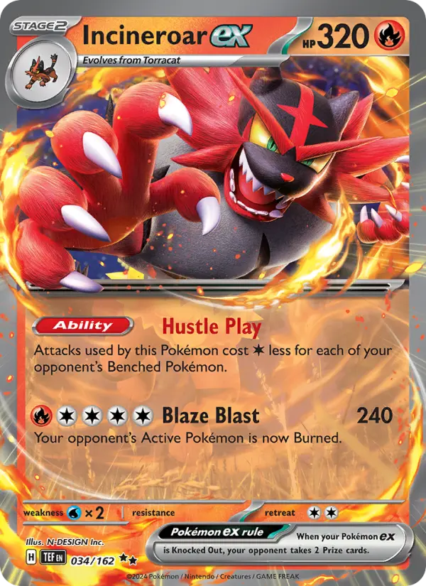 Incineroar ex 34 Temporal Forces Pokesingles