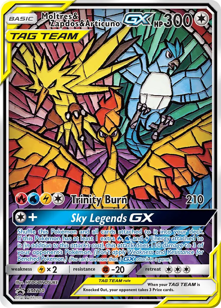 Moltres & Zapdos & Articuno GX SM210 SM Black Star Promos Pokesingles