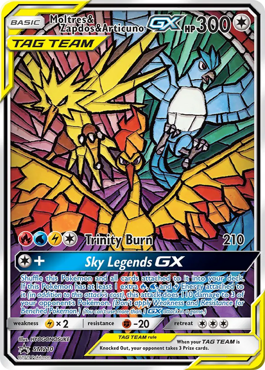 Moltres & Zapdos & Articuno GX SM210 SM Black Star Promos Pokesingles