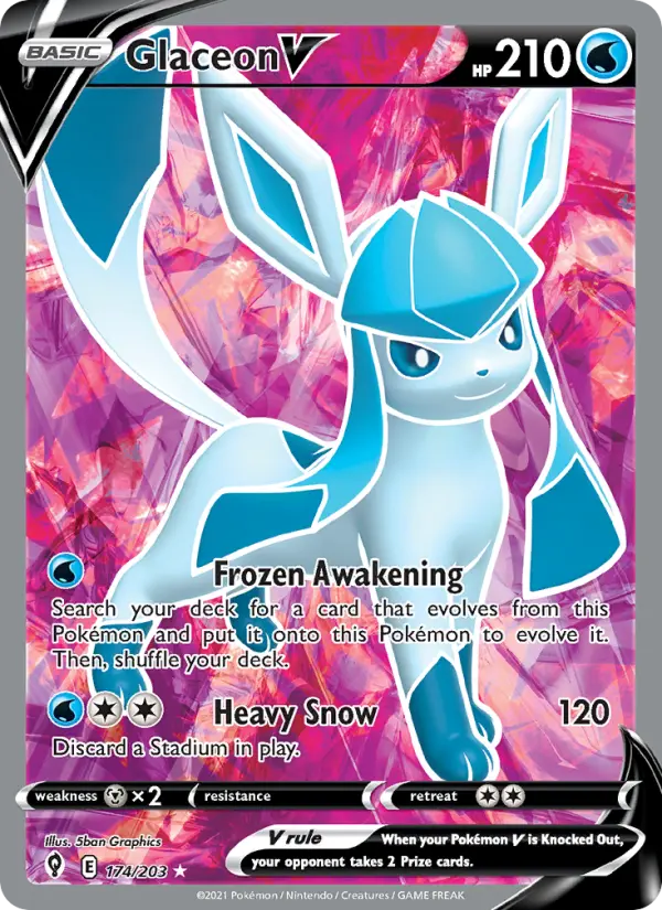 Glaceon V 174 Evolving Skies Pokesingles
