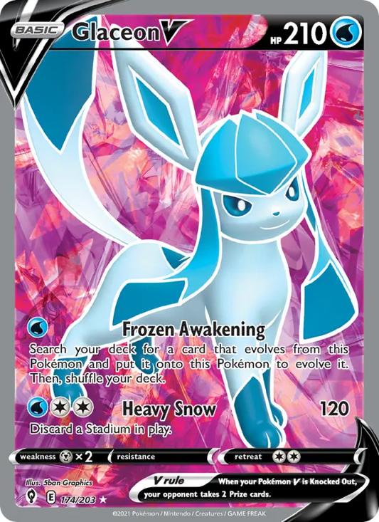 Glaceon V 174 Evolving Skies Pokesingles