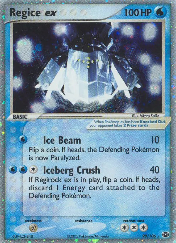 Regice ex 98 Emerald Pokesingles