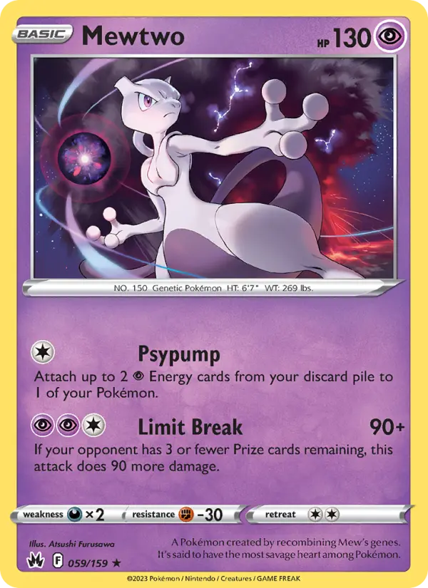 Mewtwo 59 Crown Zenith Pokesingles
