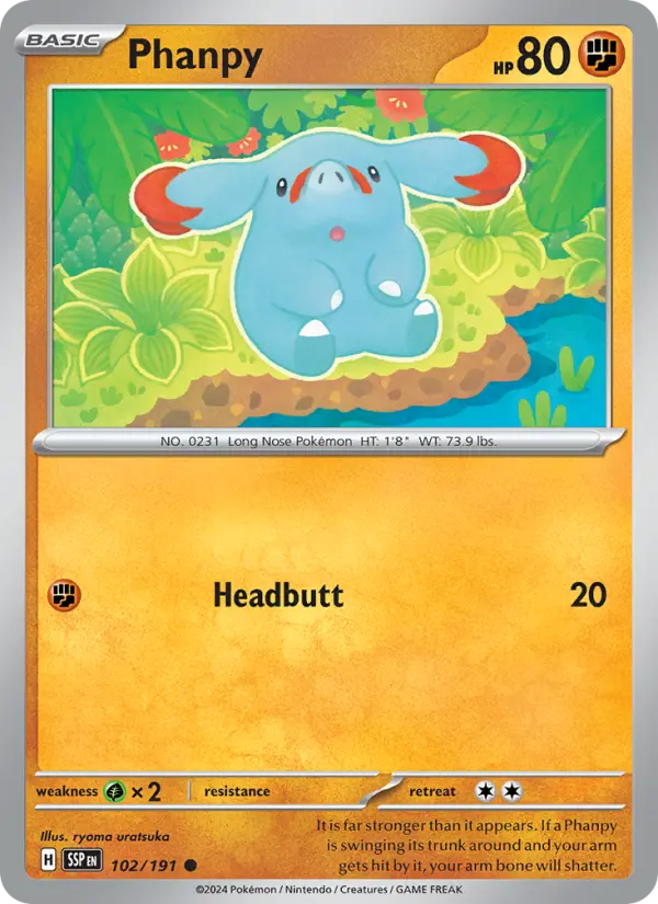 Phanpy 102 Surging Sparks Pokesingles