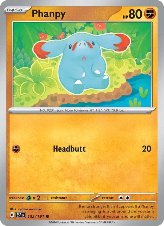 Phanpy 102 Surging Sparks Pokesingles