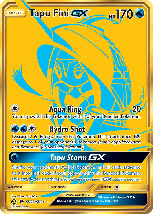 Tapu Fini-GX SV92 Hidden Fates Shiny Vault Pokesingles