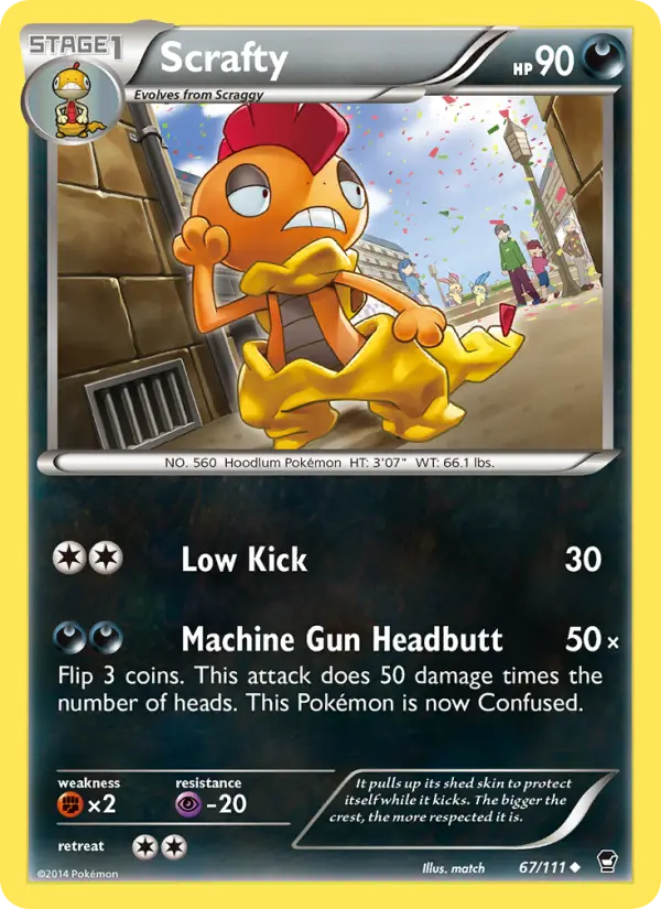 Scrafty 67 Furious Fists Pokesingles