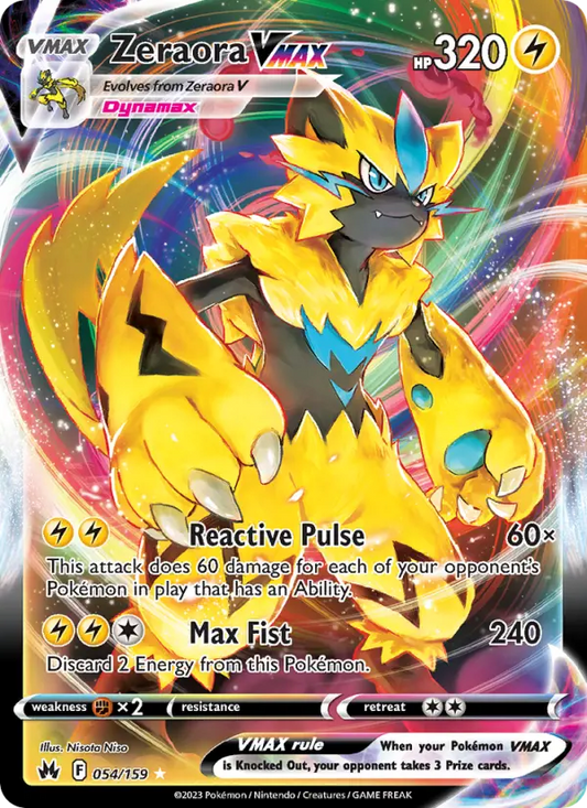 Zeraora VMAX 54 Crown Zenith Pokesingles