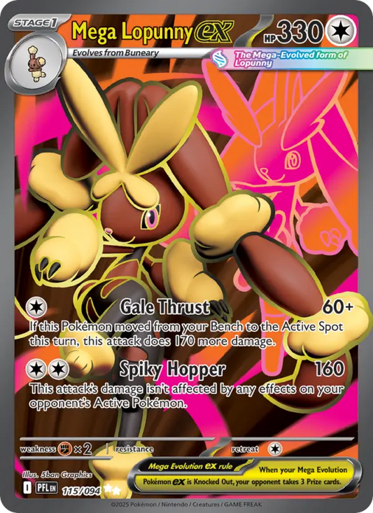 Mega Lopunny ex 115 Phantasmal Flames Pokesingles