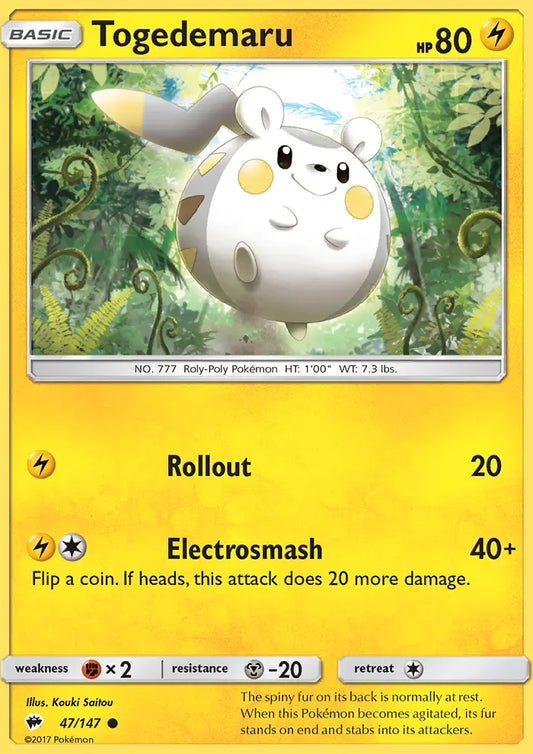 Togedemaru 47 Burning Shadows Pokesingles