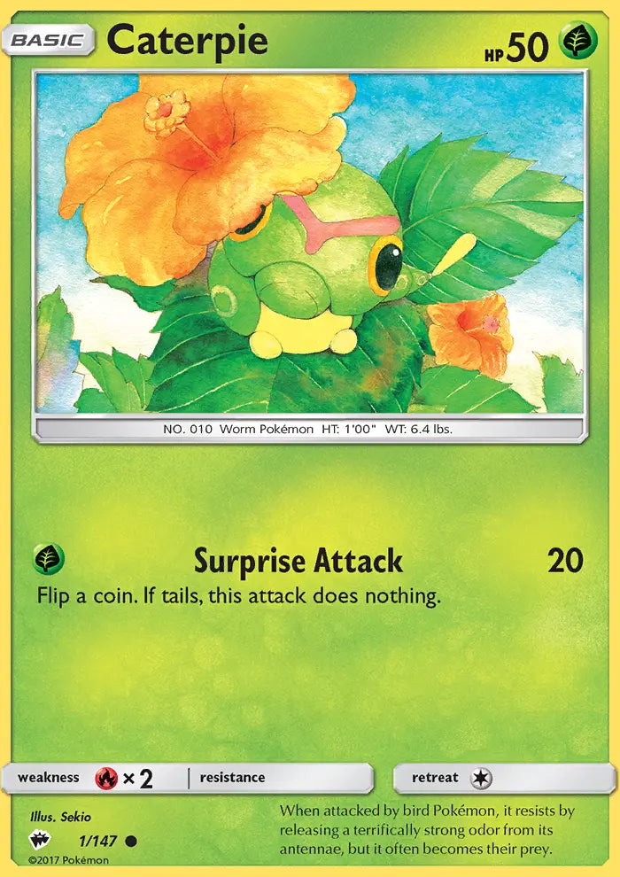 Caterpie 1 Burning Shadows Pokesingles