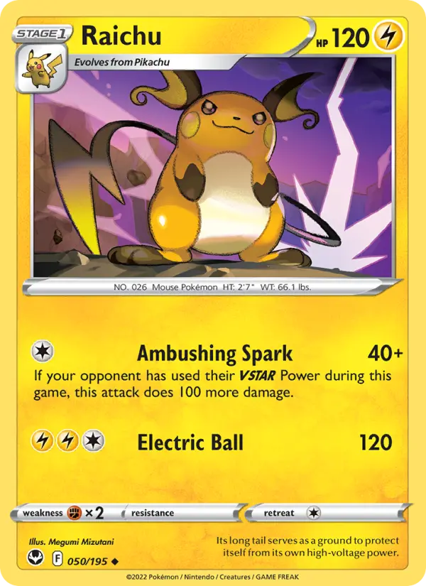 Raichu 50 Silver Tempest Pokesingles
