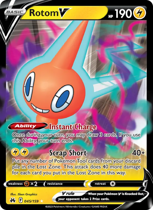 Rotom V 45 Crown Zenith Pokesingles