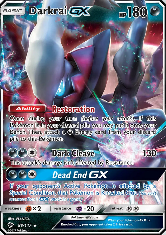 Darkrai GX 88 Burning Shadows Pokesingles