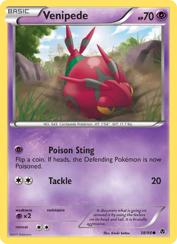 Venipede 38 Emerging Powers Pokesingles