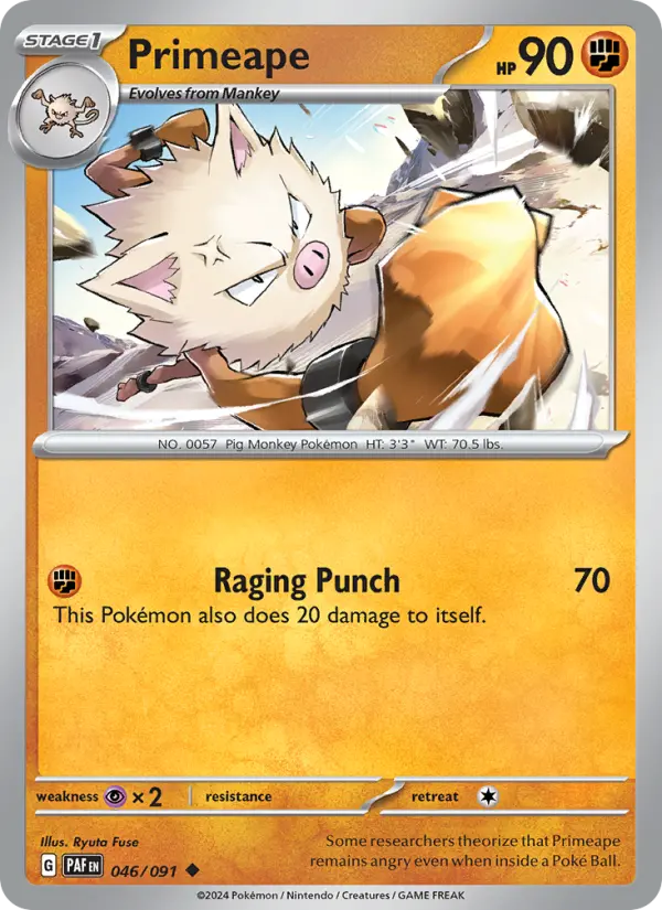 Primeape 46 Paldean Fates Pokesingles