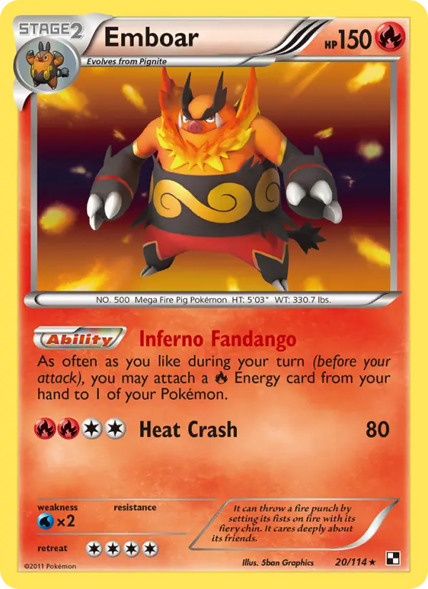 Emboar 20 Black & White Pokesingles
