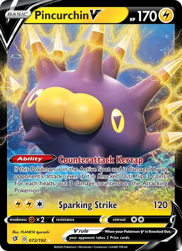 Pincurchin V 72 Rebel Clash Pokesingles