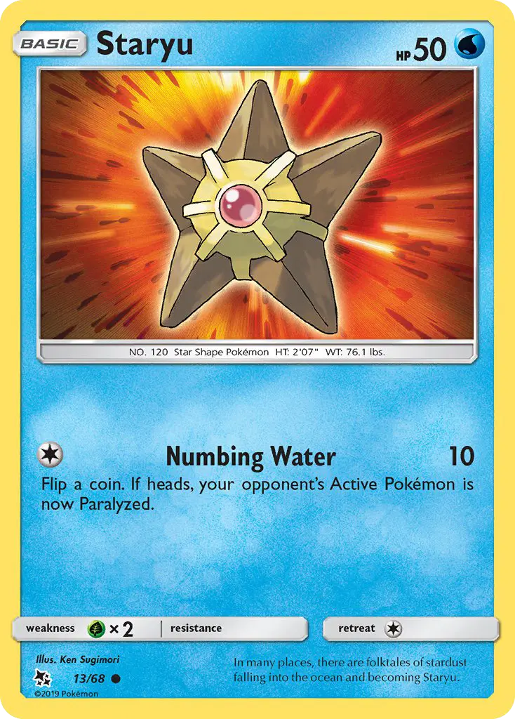 Staryu 13 Hidden Fates Pokesingles
