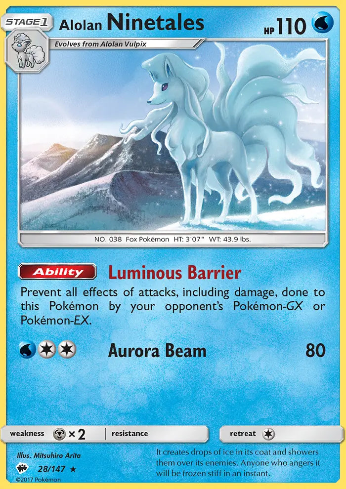 Alolan Ninetales 28 Burning Shadows Pokesingles