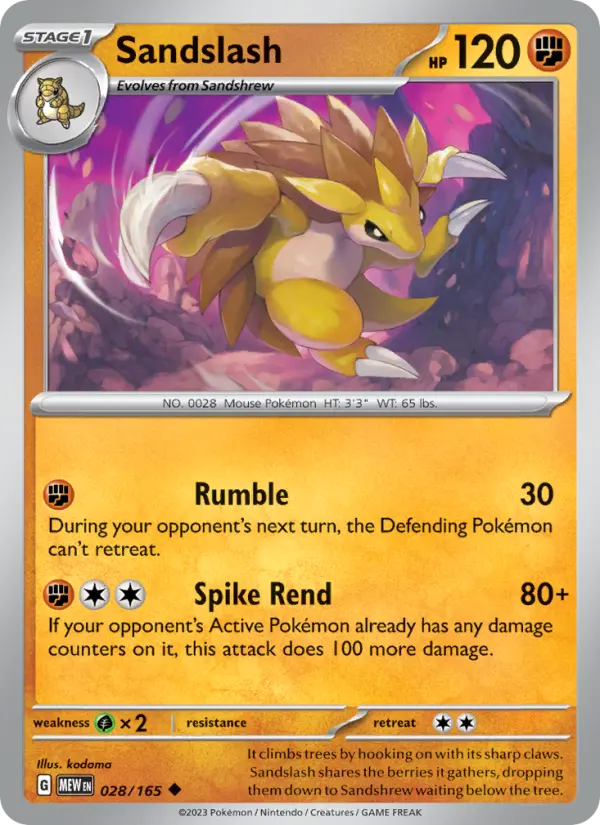 Sandslash 28 151 Pokesingles