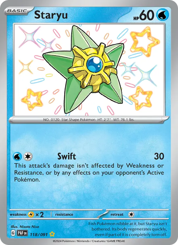 Staryu 118 Paldean Fates Pokesingles