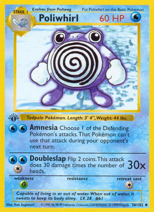 Poliwhirl 38 Base Set Pokesingles
