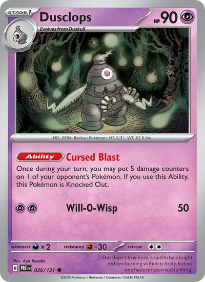 Dusclops 36 Prismatic Evolutions Pokesingles
